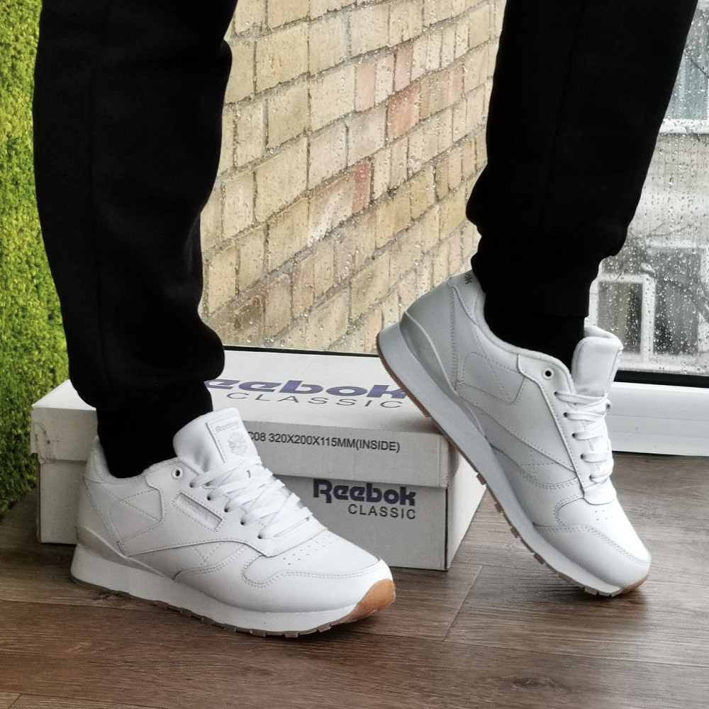 Мужские Термо Кроссовки Reebok Classic Белые Зимние Рибок Кожаные (размеры: 40,41,42,43,44,45,46) Днепр - изображение 10