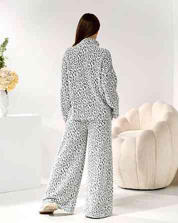 Женский стильный теплый принтованный костюм, альпака принт Одесса