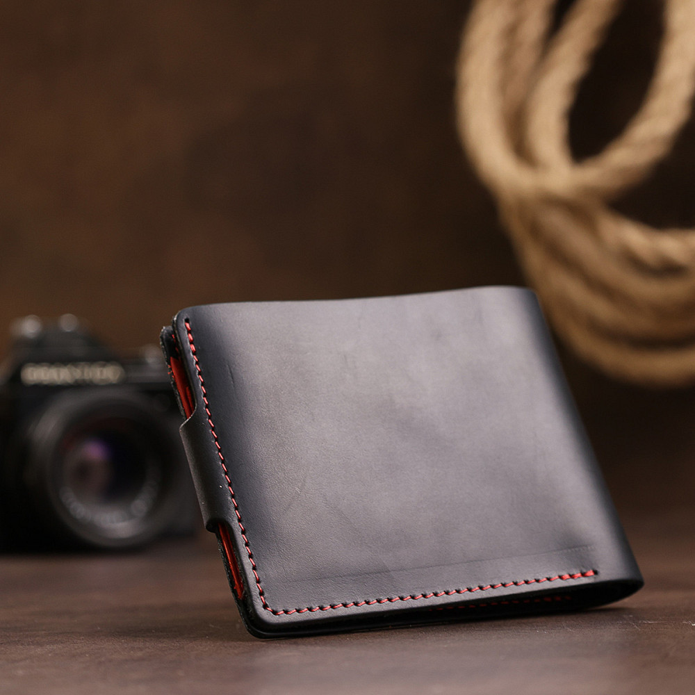 Кожаное матовое портмоне унисекс GRANDE PELLE 11542 Черный Киев - изображение 10