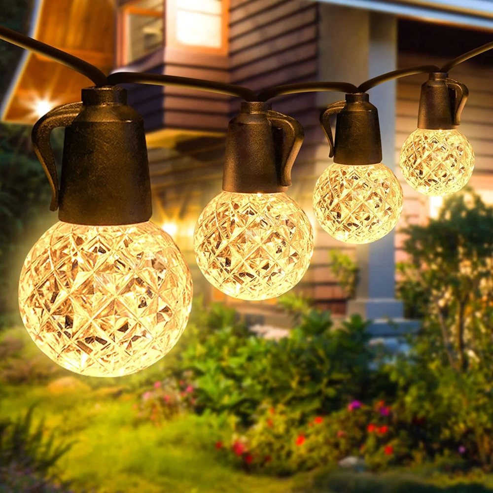 Світлодіодна гірлянда для вулиці 15 м 20 LED ламп G40, тепле біле світло, IP65, регулювання яскравості, для саду, тераси Київ - фото 16