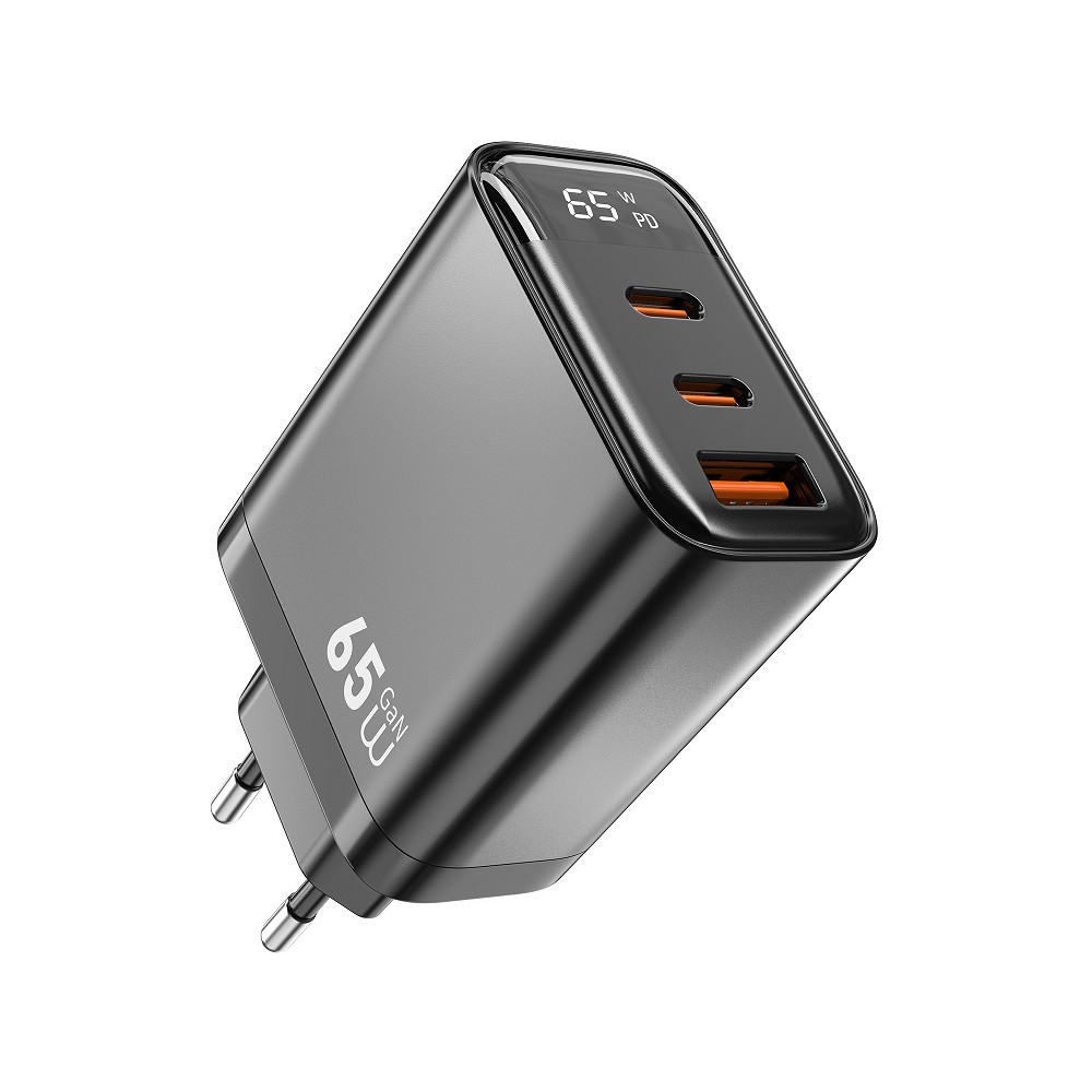 Мережевий зарядний пристрій WIWU 65W Firefly GaN Fast Charger 2C+1A Wi-G012 EU Grey Одеса - фото 1