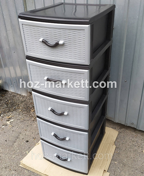 Пластиковый комод серый Стиль на 5 ящиков производства Украина Харьков - изображение 7