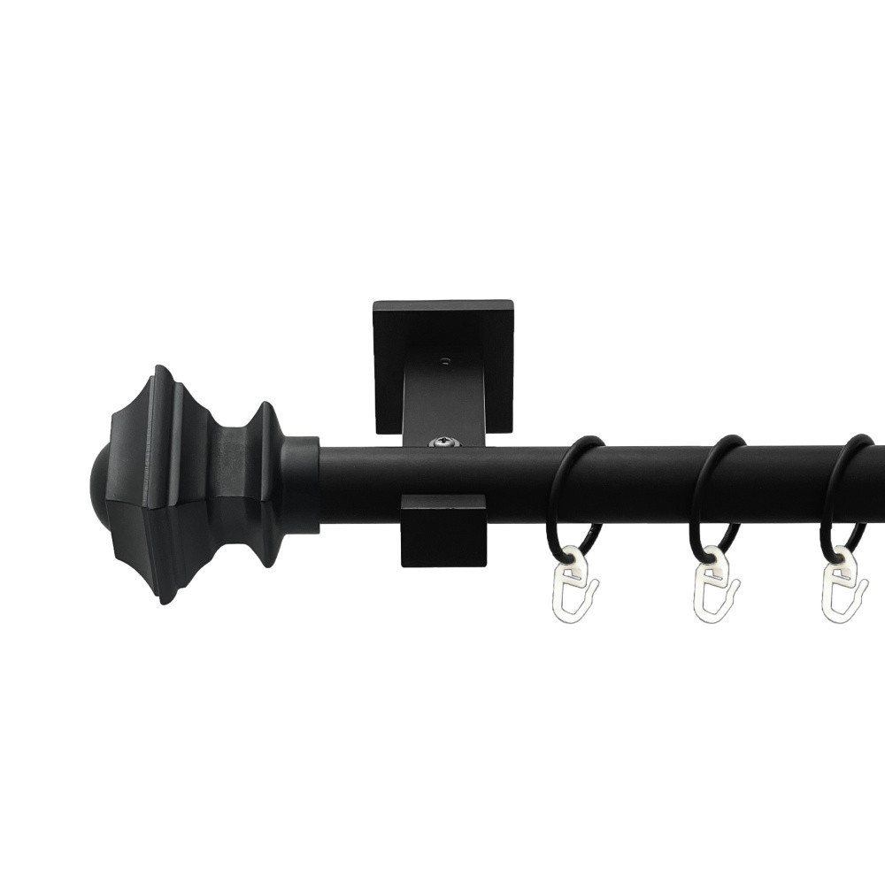 Карниз Orvit Борджеза металевий однорядний техно гладка труба кільце металеве Чорний Оксамит 25 мм 160 см Львов - изображение 1