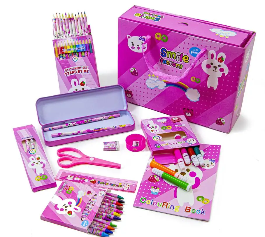 Детский набор канцелярских принадлежностей с пеналом CD8808 Розовый Одесса - изображение 1