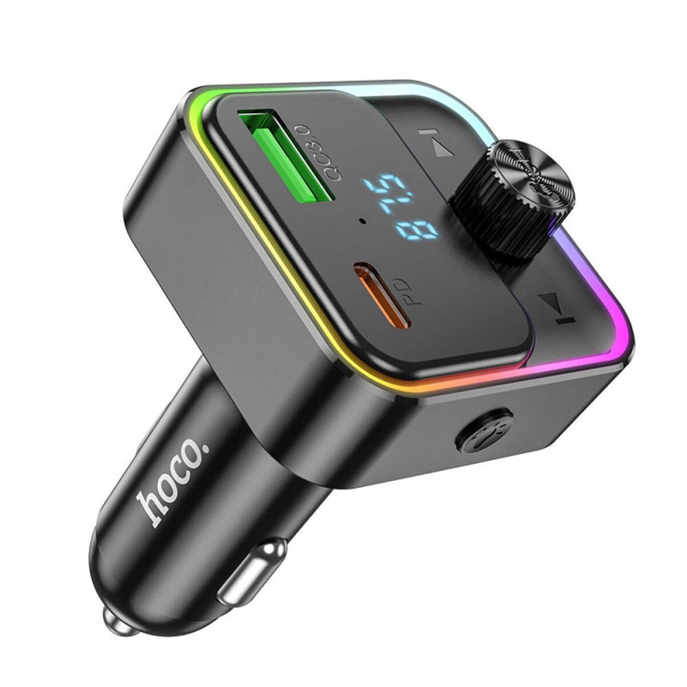 Автомобильное зарядное устройство с FM-модулятором HOCO E81 Fantasy PD30W+QC3.0 car BT FM transmitter Black Одесса - изображение 1