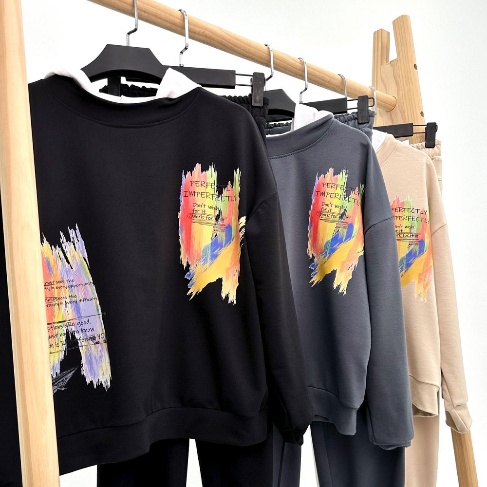 Жіночий костюм-двійка з капюшоном "Rainbow"| Батал | Розпродаж моделі Київ - фото 10