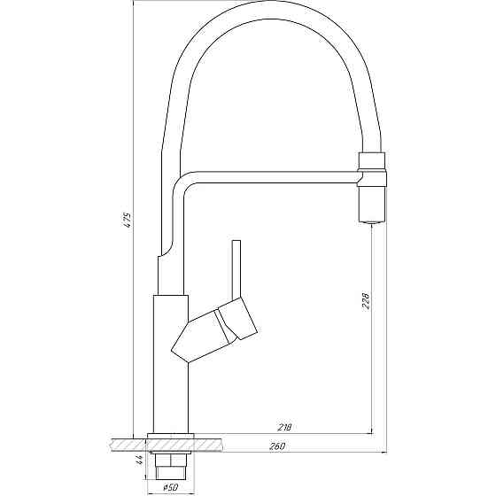 Смеситель для кухни Globus Lux DENVER Flex GDF-32-00-03 (000022944) Киев