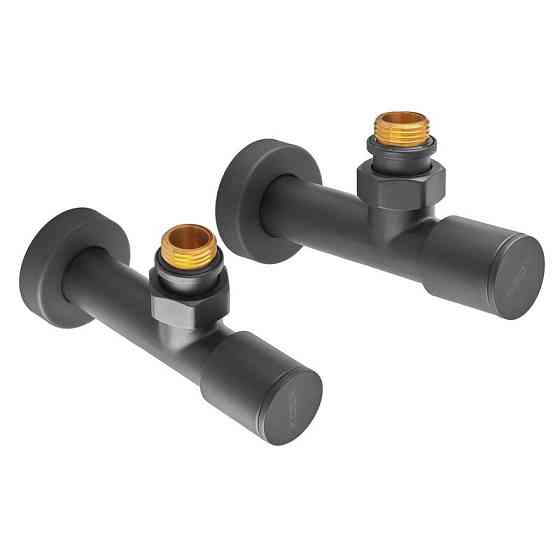 Комплект кранів для рушникосушки кутовий Koer KR.SET.535 BLACK - M1/2''xM1/2'' подовжений (KR5844)   ( 20721 ) Харків
