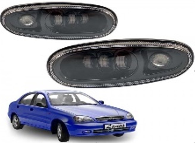 Фари LED ближнє світло 45W+45W W/Y Daewoo Lanos, денний ходовий вогонь Вінниця - фото 3