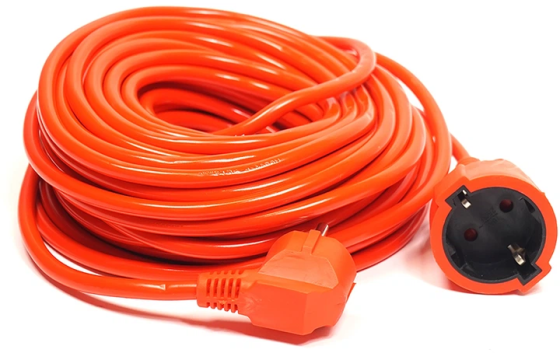 Удлинитель одноместный ПВС 2*1.0 20м (черный или оранжевый) Харьков