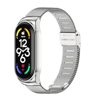 Ремінець до фітнес браслета BeCover Metal для Xiaomi Mi Smart Band 7 Silver (707494) Вінниця - фото 1