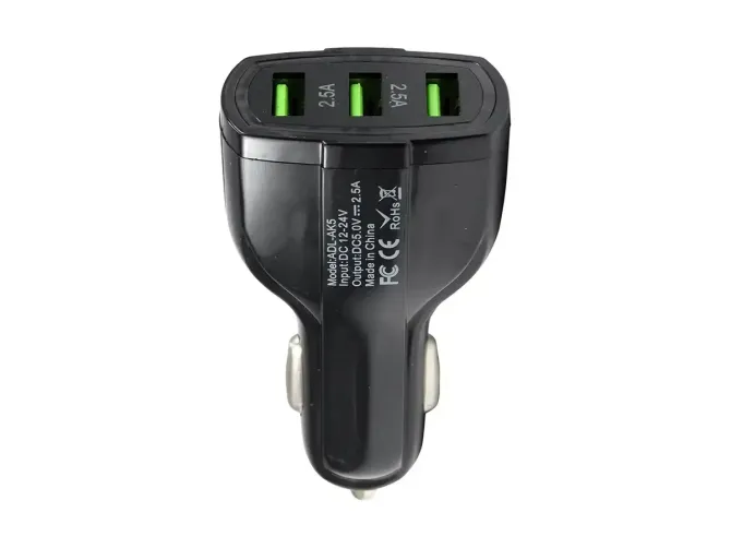 Зарядний пристрій автомобільний 12В 2,5А QC3.0 з 3 USB портами ADL-AK5 для швидкого заряджання гаджетів Одеса - фото 10