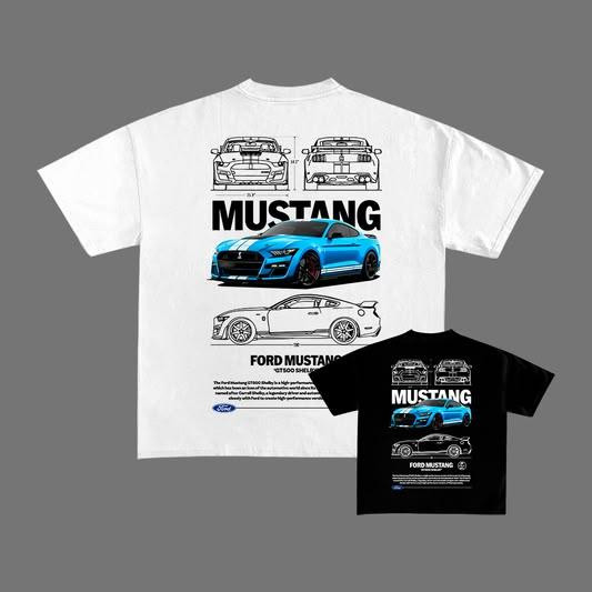 Футболка Mustang Shelby GT500 з яскравим 3D принтом спорткара | Чоловіча футболка з автомобілем Ford Чернівці - фото 1