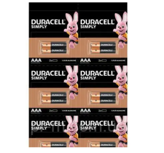 Батарейка мініпальчик AAA DURACELL LR03 MN2400 1.5V лужна (плакат 2х10) Рівне