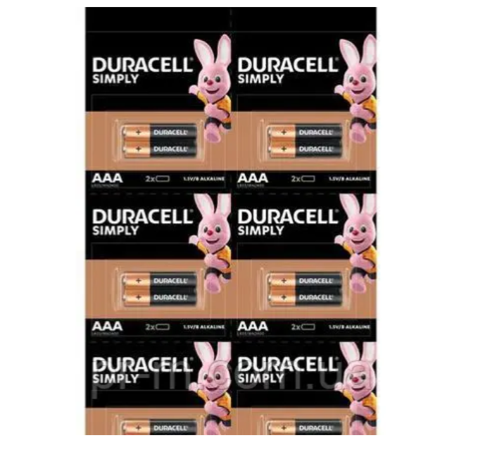 Батарейка мініпальчик AAA DURACELL LR03 MN2400 1.5V лужна (плакат 2х10) Рівне - фото 1