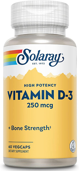 Вітамін D3 Solaray Vitamin D-3 1000 IU 25 mcg, 60 VegCaps Луцьк - фото 1