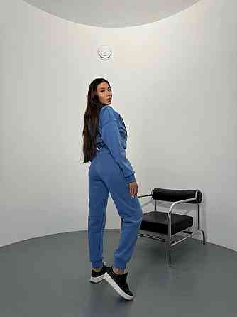 Жіночий повсякденний теплий комбінезон тринитка на флісі Джинс, 44/46 Одеса