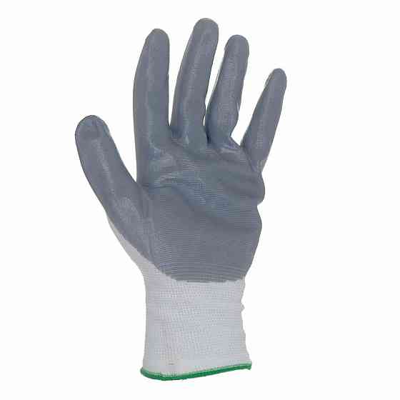 Трикотажные перчатки с частичным нитриловым покрытием р9 (серые, манжет) SIGMA (9443511) Ровно