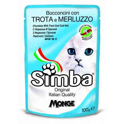 Влажный корм для кошек Simba Cat Wet форель и треска 100 г (8009470009362) Винница