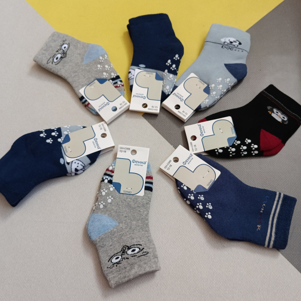 Махровые теплые носки с тормозками 12-18 м Киев - изображение 1