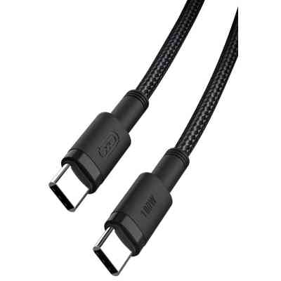 Дата кабель USB-C to USB-C 1.0m 100W braided black XO (NBQ199_С_Black) Винница