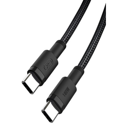 Дата кабель USB-C to USB-C 1.0m 100W braided black XO (NBQ199_С_Black) Винница - изображение 4