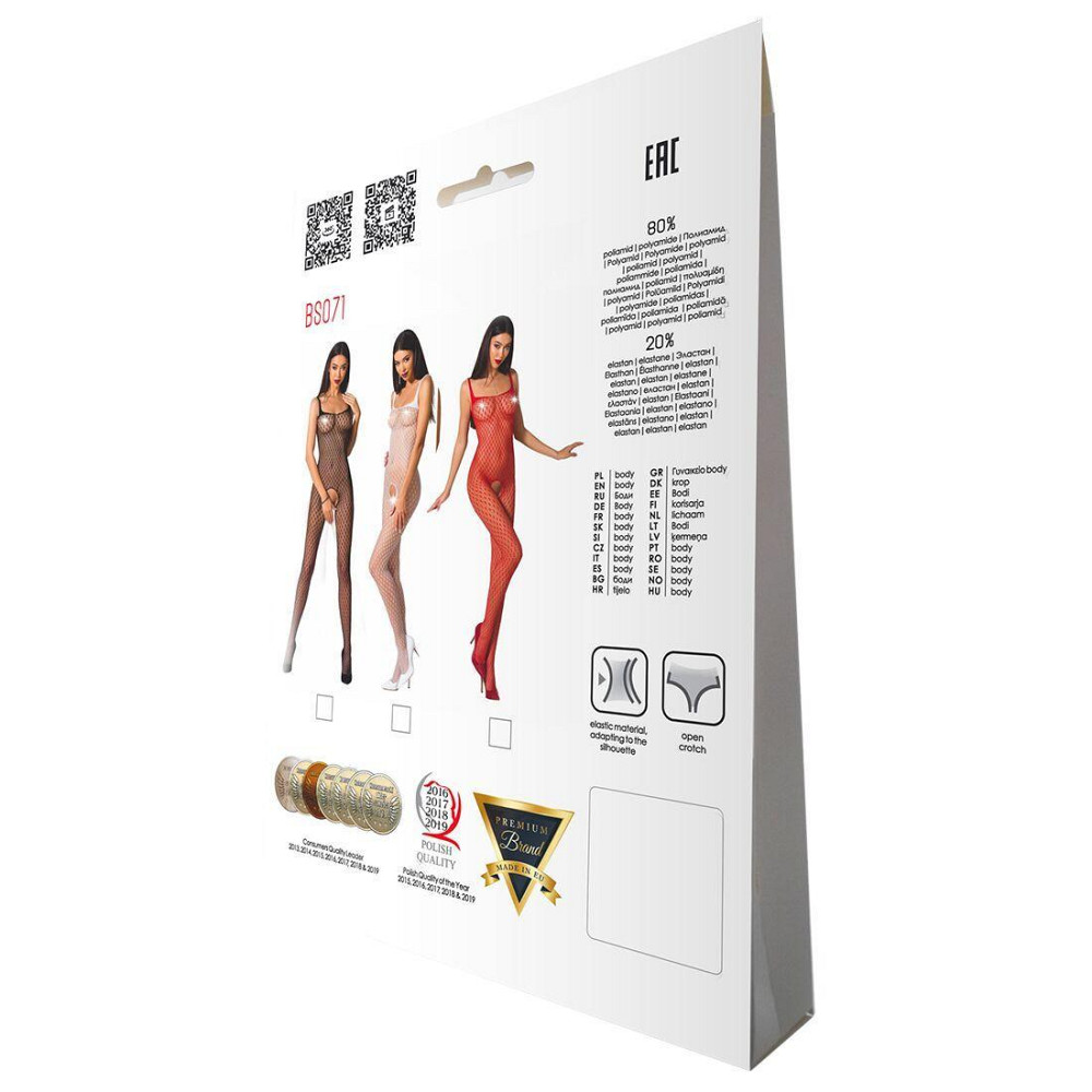 Бодістокінг Passion BS071 black, комбінезон на бретелях Sex Aura Київ - фото 8