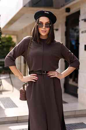 Трикотажное платье свободного кроя Berry 50-52, Шоколадный Киев