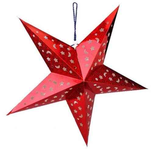 Объёмная звезда из бумаги 30 см красный Киев