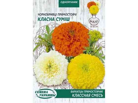 Максі Чорнобривці прям. КЛАСС. СМЕСЬ 5г (10 пачок) ТМ СЕМЕНА УКРАИНЫ   Solmir Київ