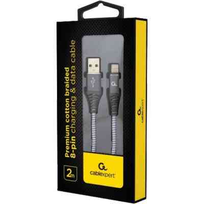 Дата кабель USB 2.0 AM to Lightning 2.0m Cablexpert (CC-USB2B-AMLM-2M-BW2) Винница