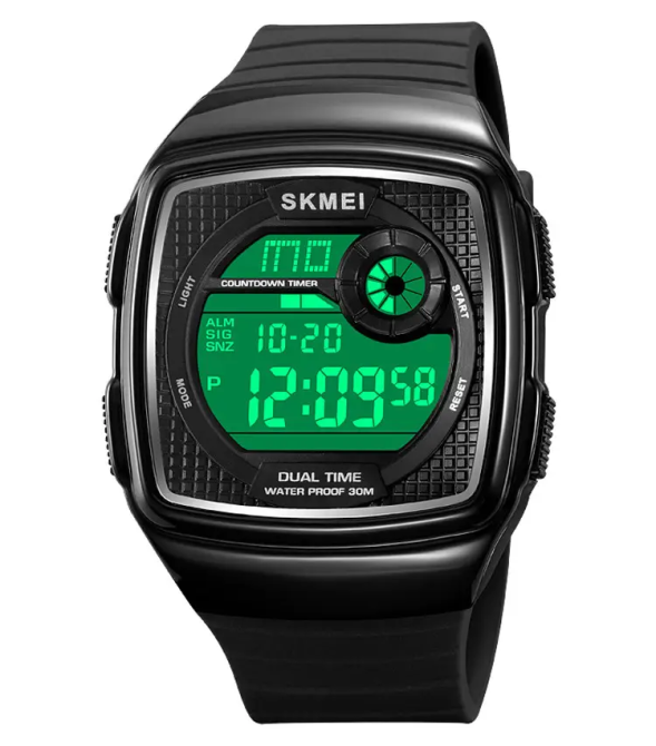 Годинник чоловічий наручний спортивний Skmei 2208 (Чорний з білим) Київ - фото 3