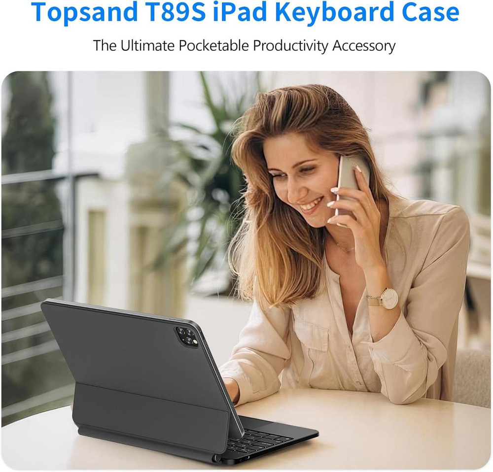 Клавіатурний чохол T89 Чорний для iPad Air 10.9 (4/5) та iPad Pro 11 (1-3) магнітний BLE5.2 трекпад USB‑C акумулятор Київ - фото 7