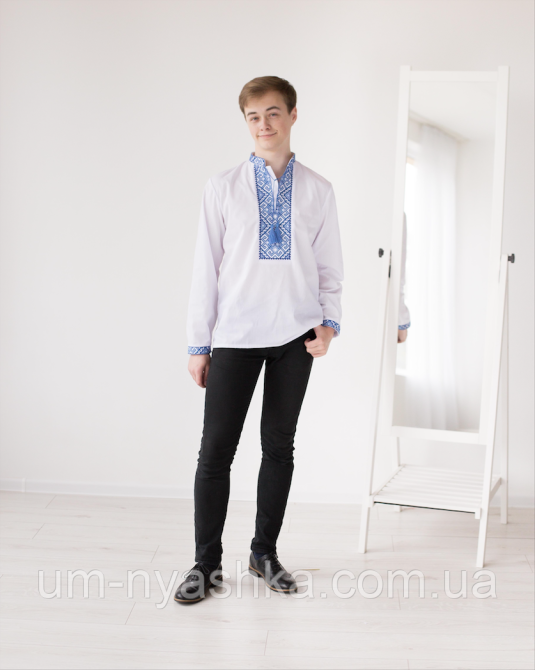 Вишиванка підліткова для хлопчика "Тарас" синя 170, 176 Кривий Ріг - фото 2