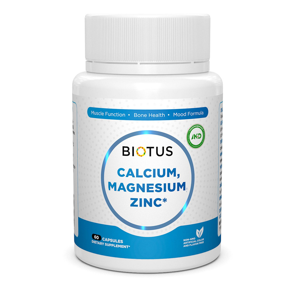 Кальций, магний, цинк с витамином D3 (Calcium Magnesium Zinc) 60 капсул Київ - фото 1