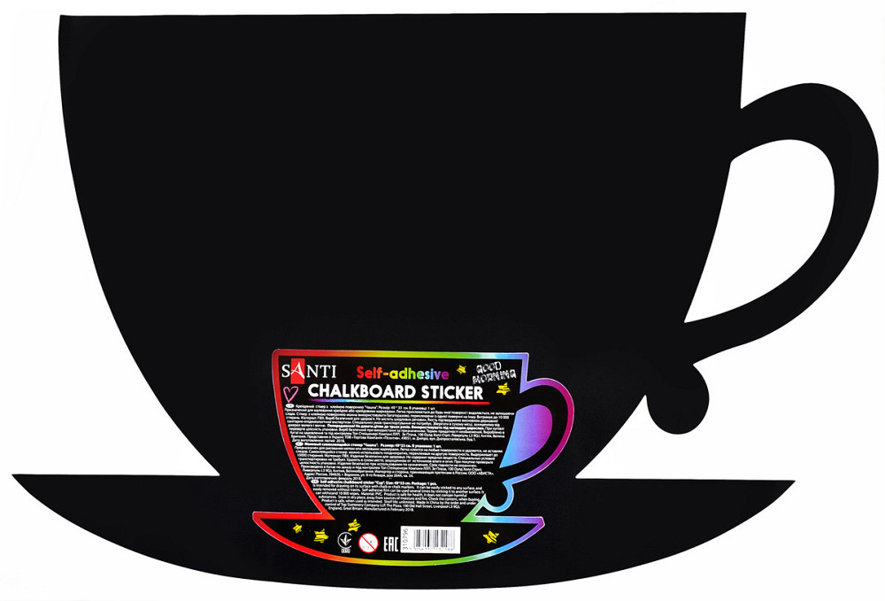 Самоклеючий стікер "Santi" крейдяний 310796  "Чашка",49*33 см, 1 шт., шт Київ - фото 1