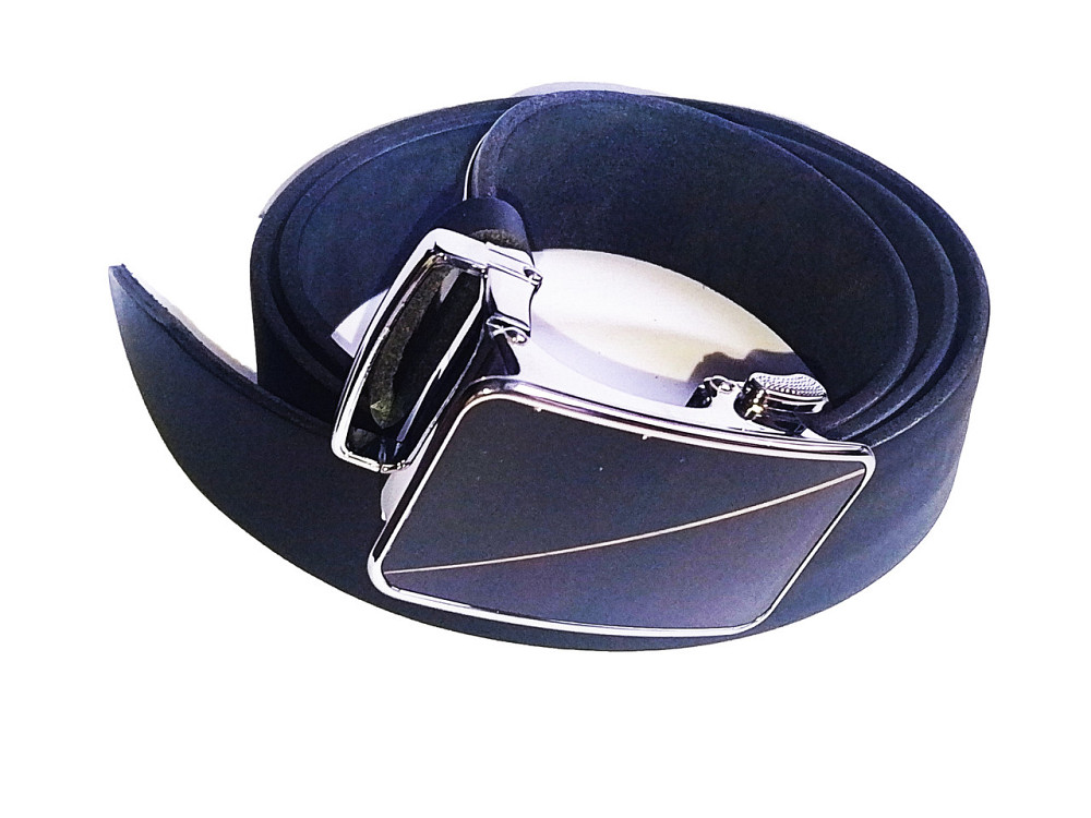 Шкіряний ремінь унісекс чорний автомат 1150х35 мм Одеса - фото 2