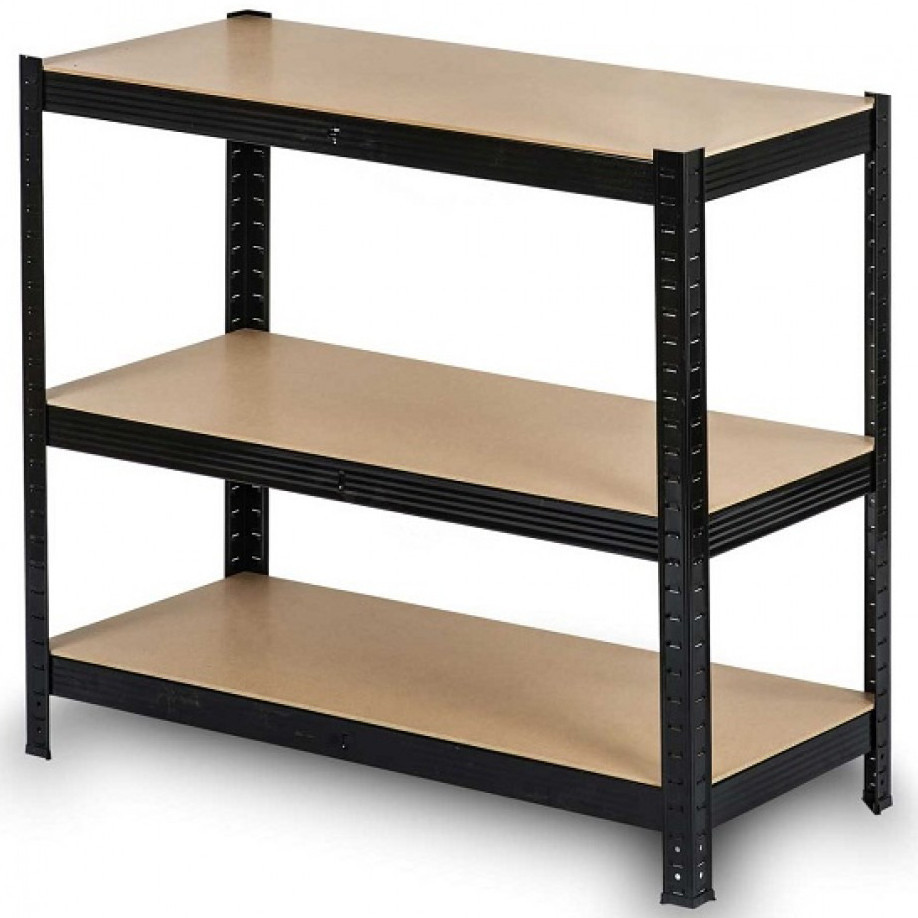 Металевий поличний стелаж вітрина з полицями Siker P9040 чорний 180х90х40 см Київ - фото 8