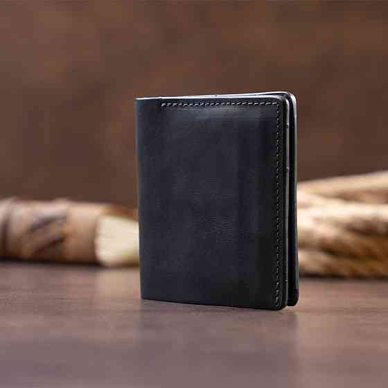 Функциональное тонкое портмоне Черное (GRANDE PELLE) Киев