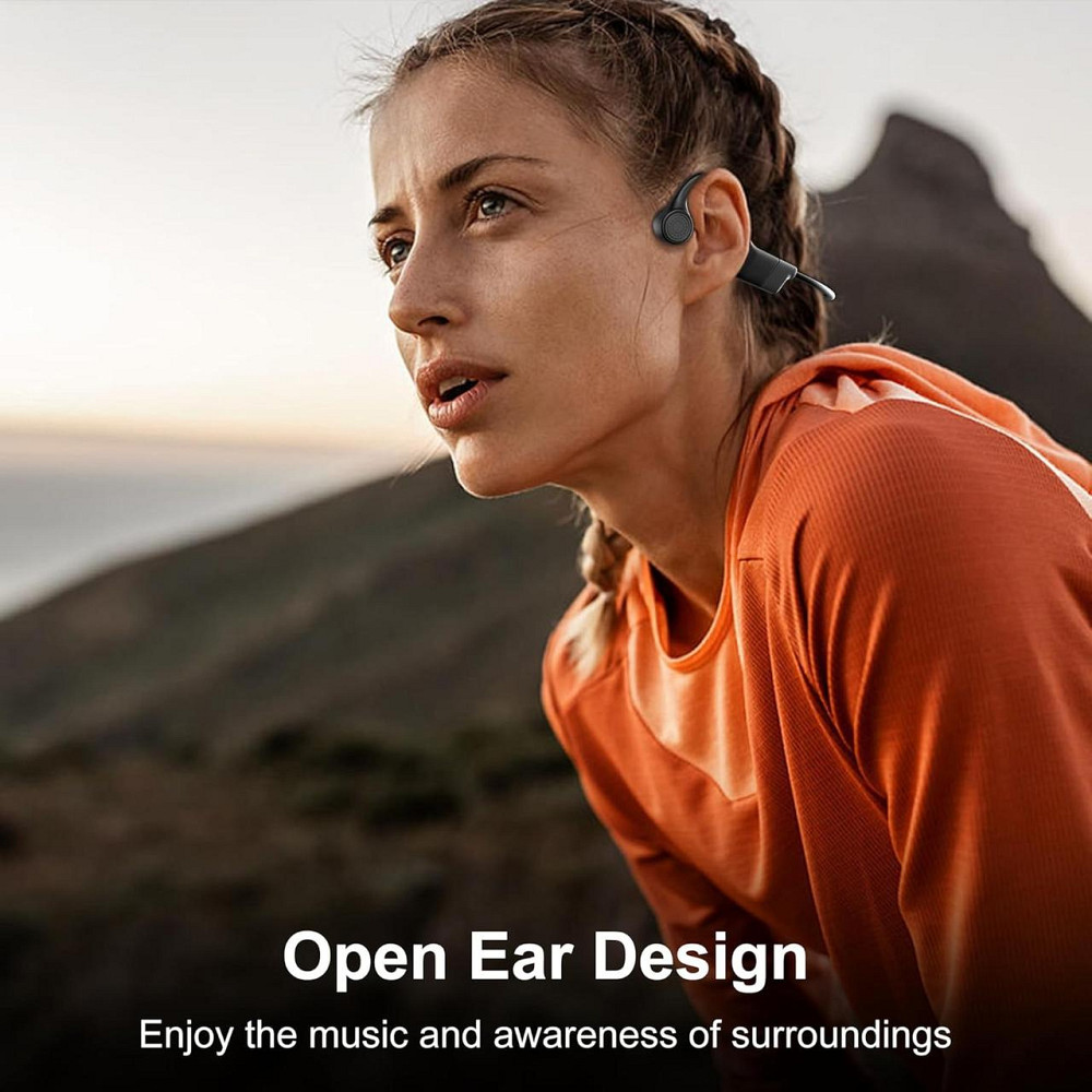 Навушники Hanmer Bone Conduction Bluetooth 5.3, бездротові спортивні навушники відкритого типу, кісткова провідність, IP55, чорні Київ - фото 2