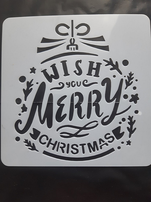 Трафарет новогодний на окно 15 на 15 см серый Киев - изображение 1