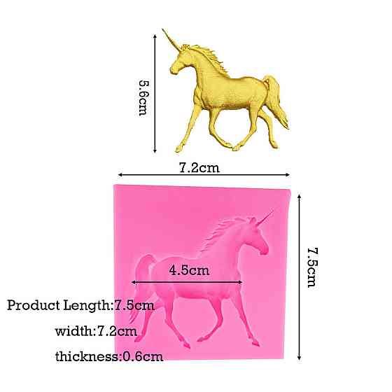Молд силиконовый Единорог 75 на 72 мм розовый Киев