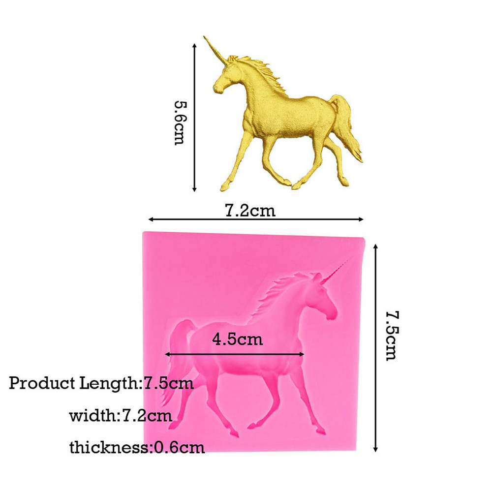Молд силиконовый Единорог 75 на 72 мм розовый Киев - изображение 2