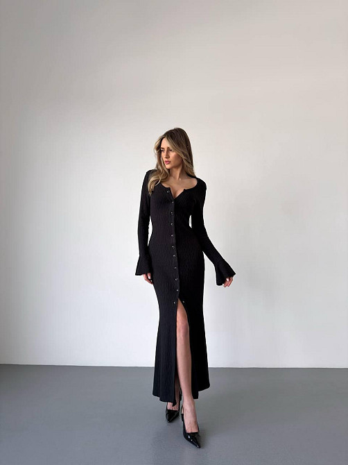 Женское элегантное, притягательное макси платье турецкое ангоро Черный, 44/46 Одесса - изображение 13