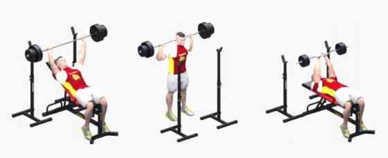 Скамья и стойки + 4 грифа + 115 кг дисков Гантели, гири, штанги и диски АВС пластик комплект Киев