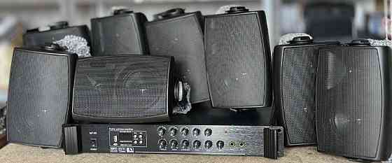 Ком-т трансляционной фоновой акустики 1+10колонок 150w и 5