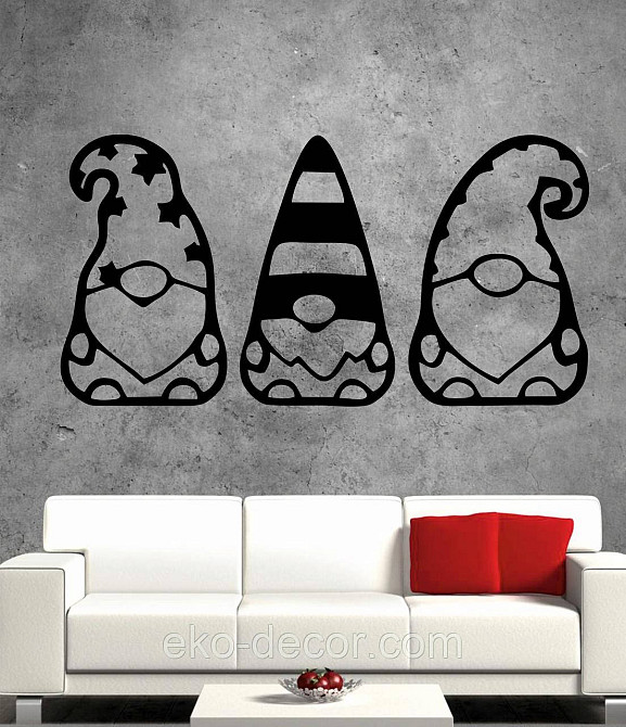 Декоративное настенное Панно «Гномики» Декор на стену 90*55 см-3шт, Черный Киев - изображение 6