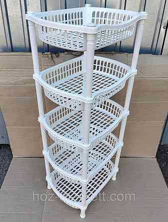 Пластиковая полочка на 5 ярусов белая Харьков