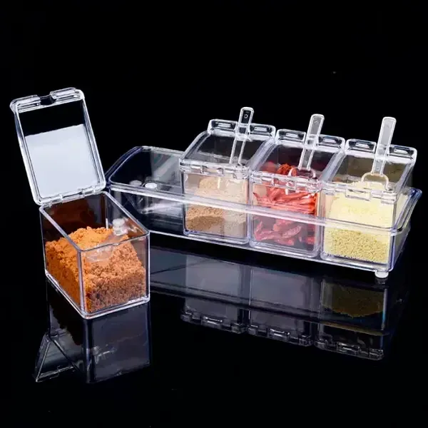 Органайзер для специй на 4 емкости 0,2л Кристалл 23 х 9,5 х 4,5 см EMPIRE Одесса - изображение 1