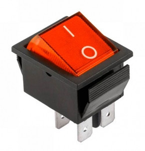 Переключатель IRS-201-1A крас. широкий PRK0006B (4 контакта, без подсветки, 16A 250V AC, 20A 125V AC Полтава - изображение 1